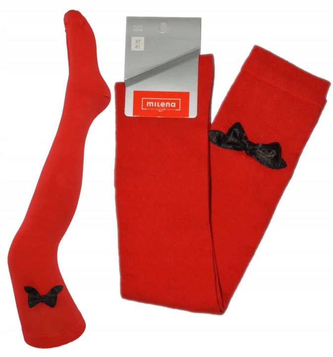 Classic Red Bow Over Knee Socks