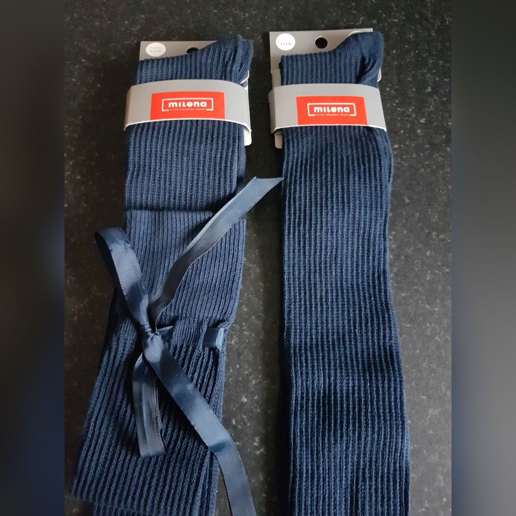 Stockings Navy Blue With A Ribbon - Image 2