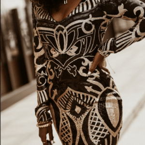 Patterned dress women xs-m