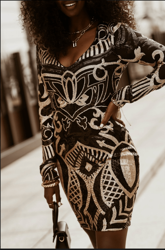 Patterned dress women xs-m