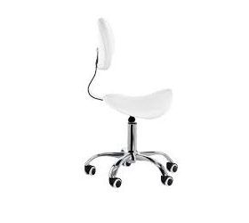 Cosmetic stool with backrest white tattoo spa