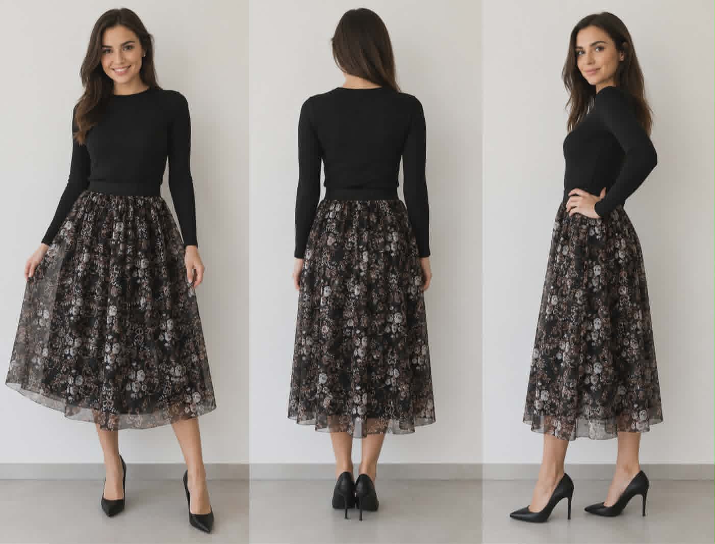 New skirt with elastic and tulle XS-L