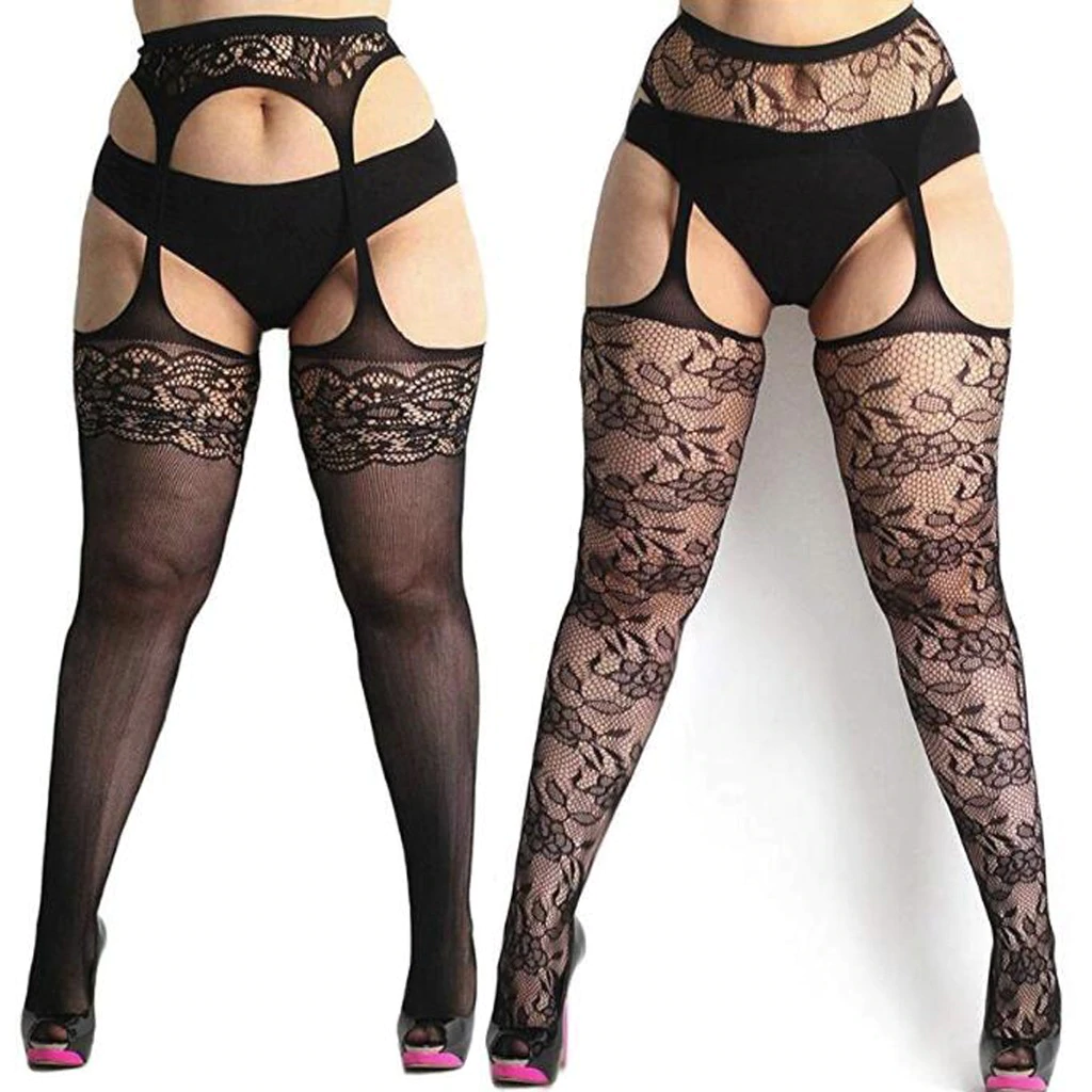 Sexy tights floral print long mesh lace stockings - Image 8