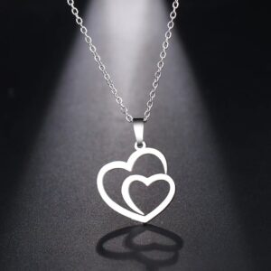 Stainless steel hearts necklace