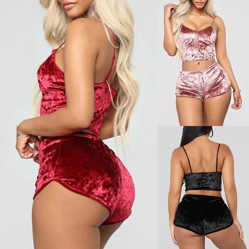 Velor pajamas short shorts S-L - Image 3