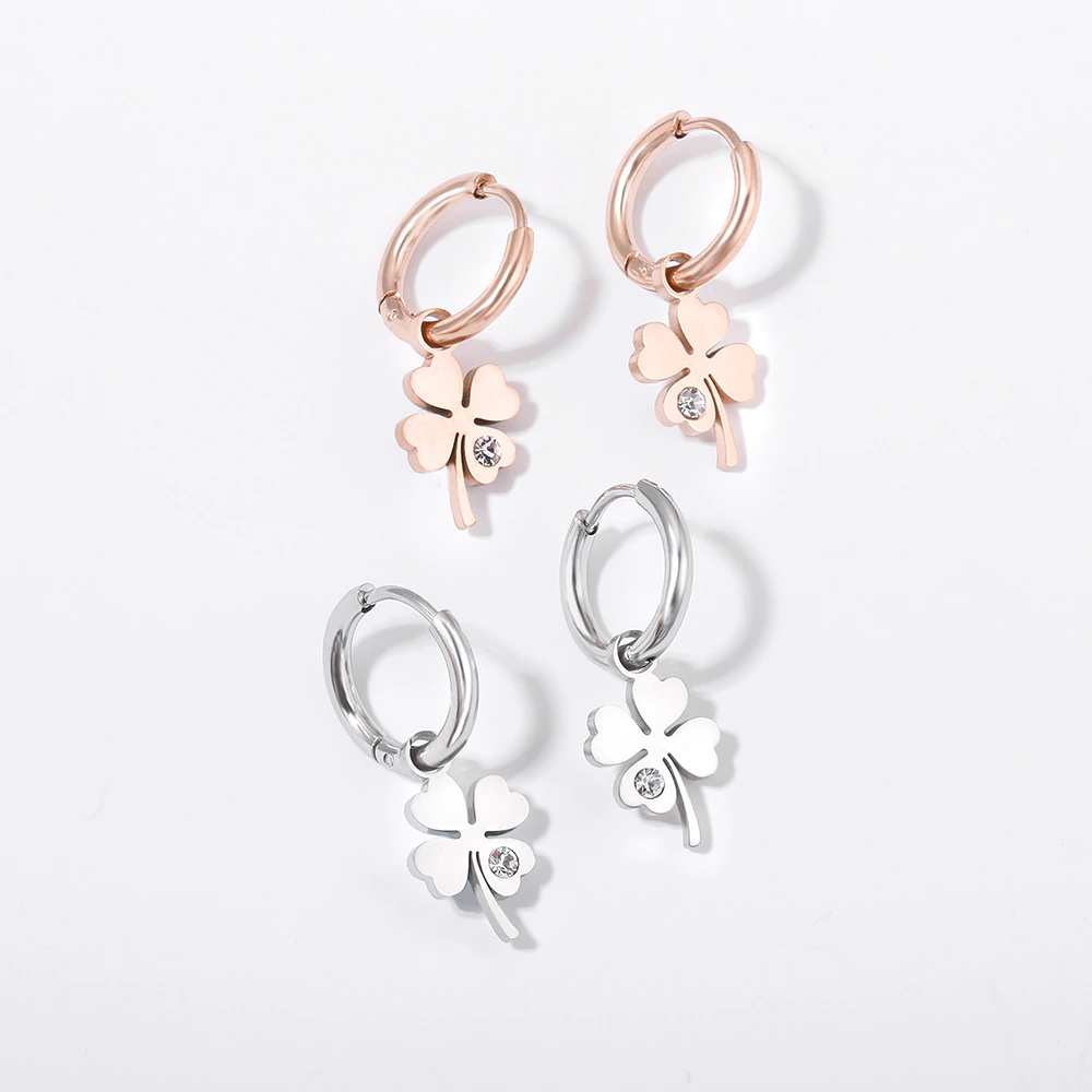 Women's jewelry; Clover-shaped earrings - Image 2