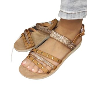 Sandals with golden zirconias