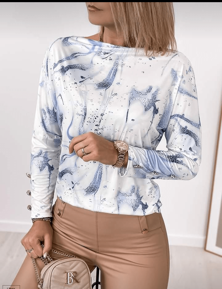 Patterned Long sleeved top XS-M