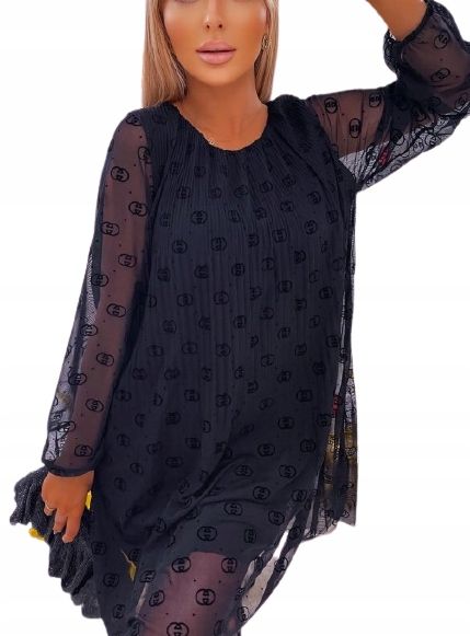 Beautiful Tulle Dress / Tunic Plisa Guccy Black 6-12 - Image 4