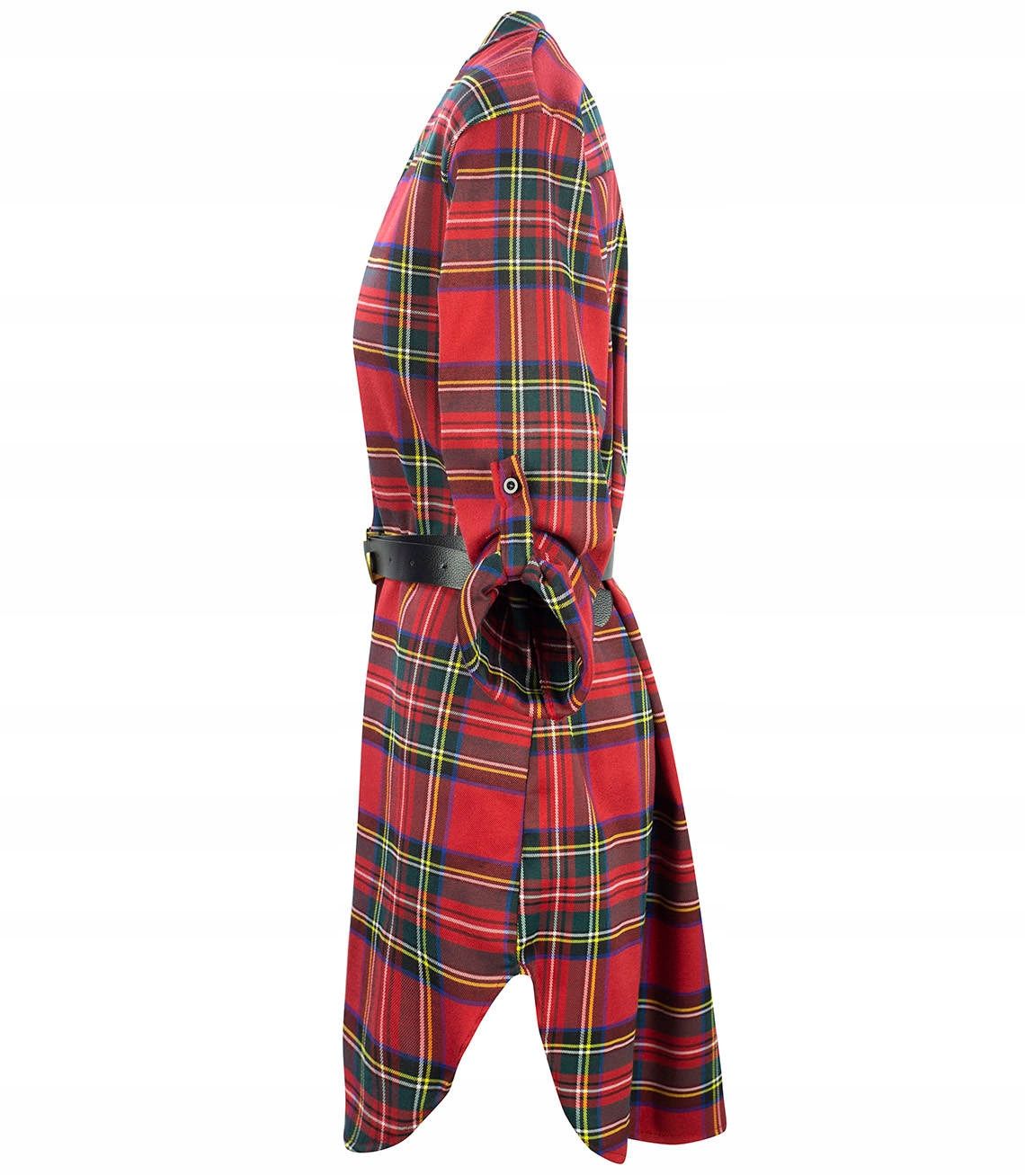 Checkered shirt dress with unisize belt 6-12 - Image 3