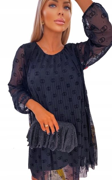 Beautiful Tulle Dress / Tunic Plisa Guccy Black 6-12 - Image 6