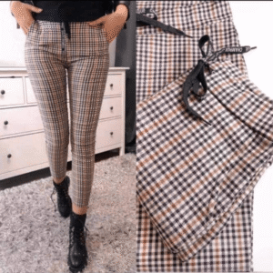 Beige checkered trousers M-L-XXl