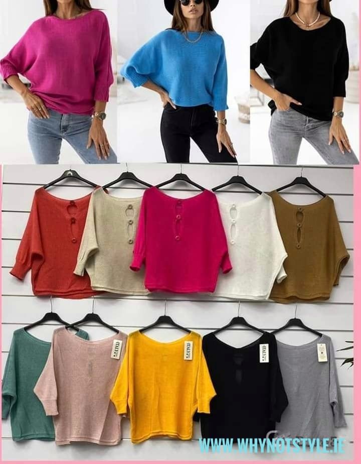 Sweater with back buttons one size - Image 2