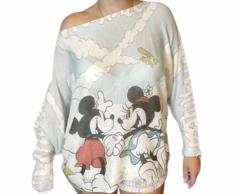 Openwork sweater WOMAN Mickey Mouse Minnie blue 6-12 - Image 5