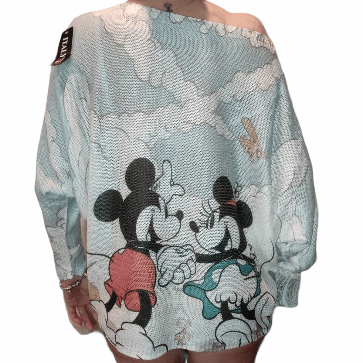 Openwork sweater WOMAN Mickey Mouse Minnie blue 6-12 - Image 4