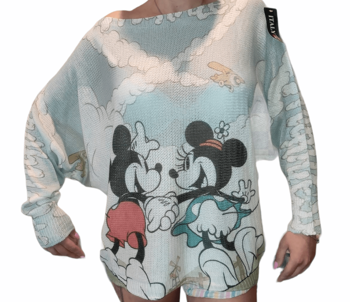 Openwork sweater WOMAN Mickey Mouse Minnie blue 6-12 - Image 2