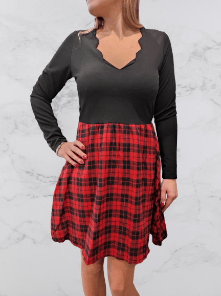 Checkered dress XS-M