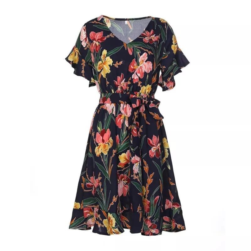 Floral Printed V-Neck dress XS-M - Image 4