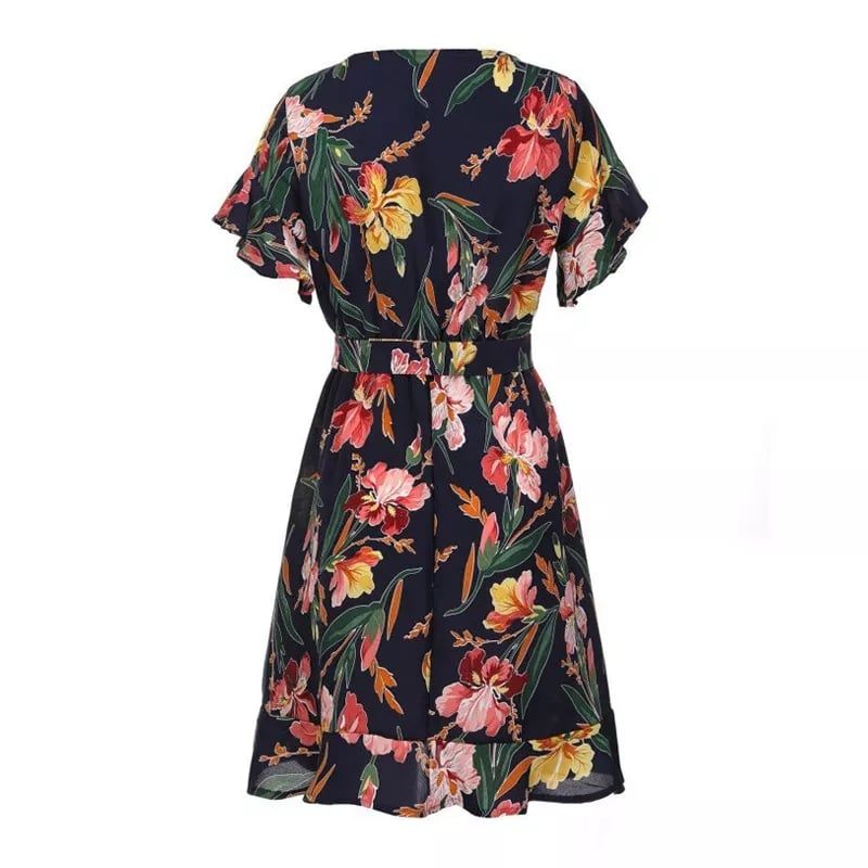 Floral Printed V-Neck dress XS-M - Image 3