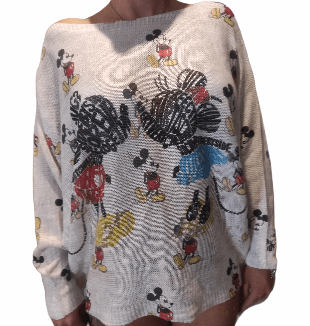 Openwork sweater WOMAN Mickey Mouse Minnie white size 6-12 - Image 2