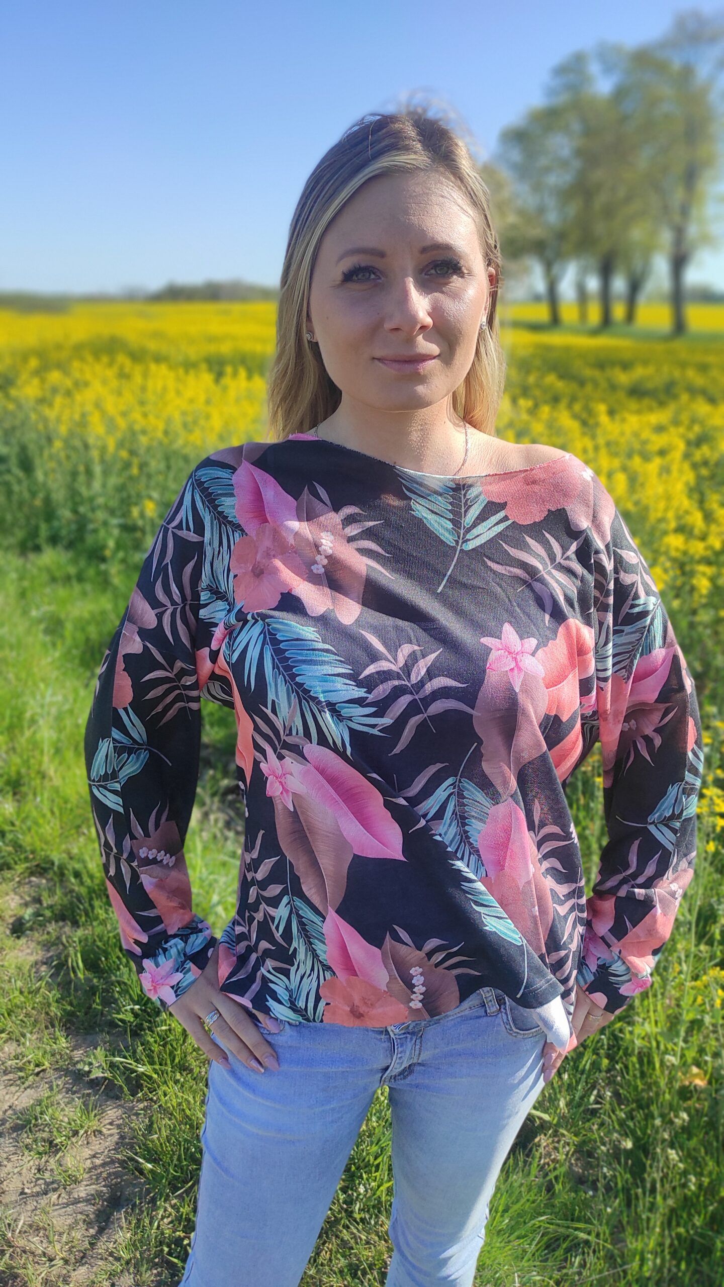Fashion blouse, cardigan with flowers and leaves XS-L - Image 4