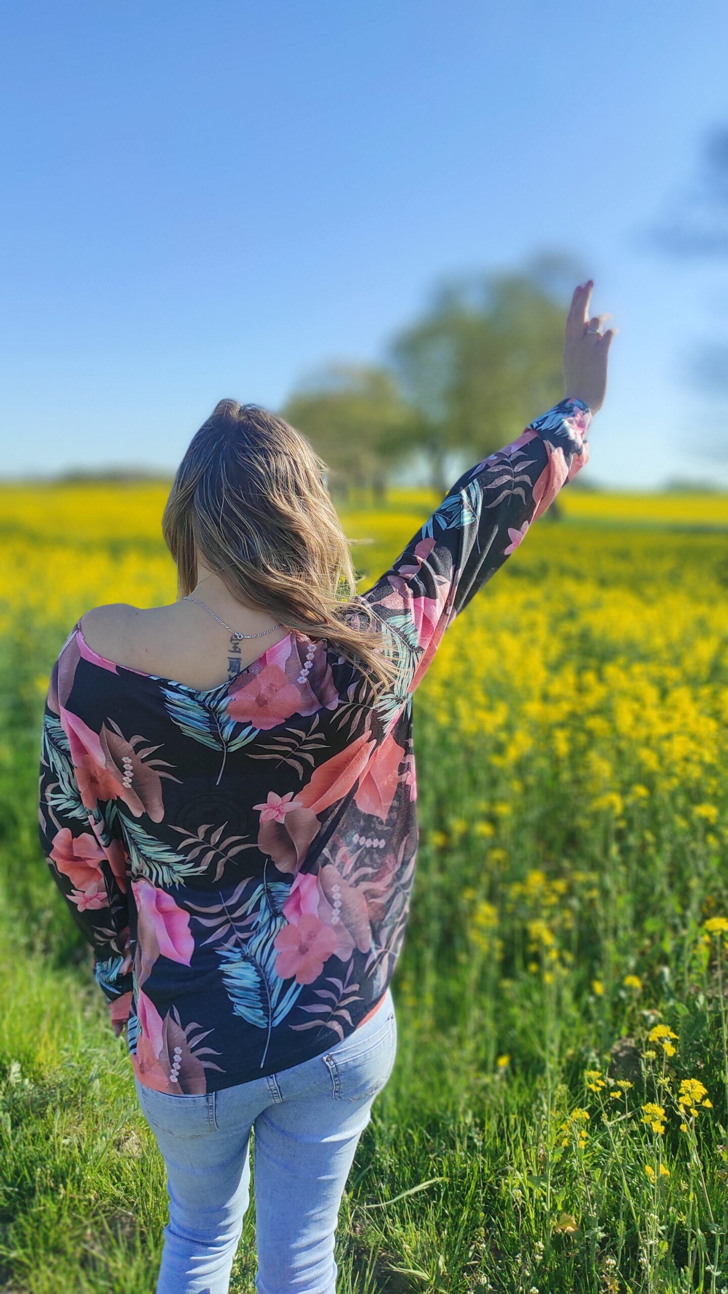 Fashion blouse, cardigan with flowers and leaves XS-L - Image 3