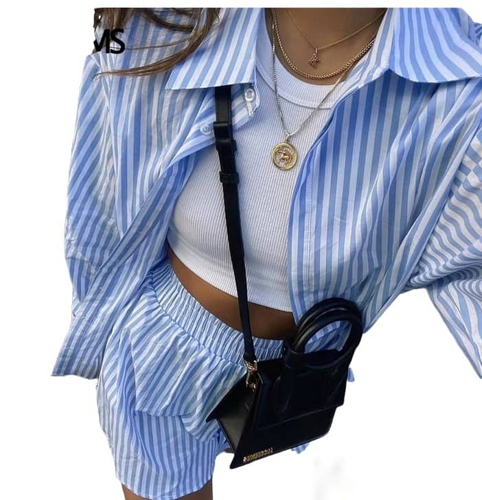 Stripe co ord shirt and short 6-12 - Image 6