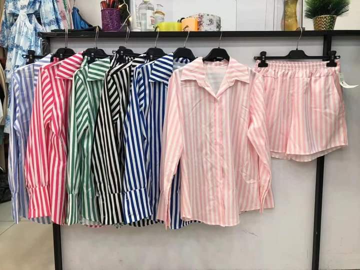 Stripe co ord shirt and short 6-12 - Image 9
