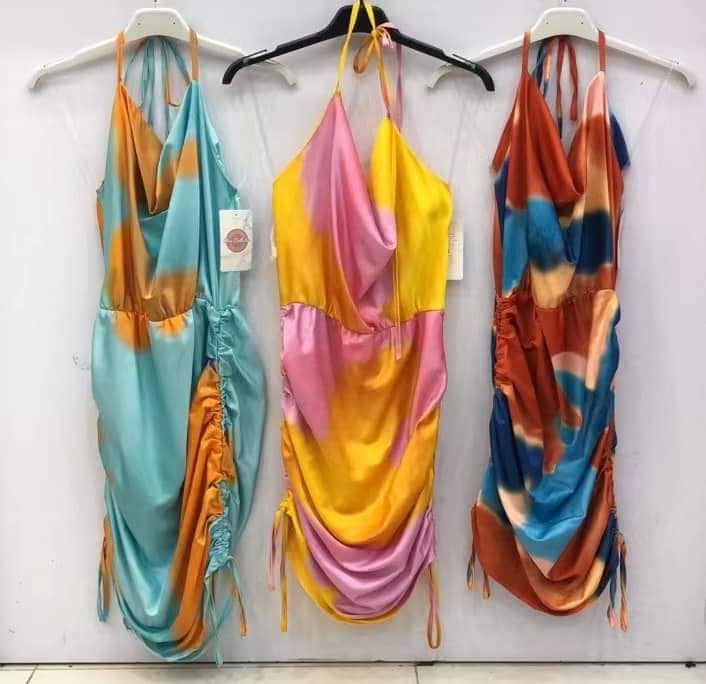 Satin ruched dress XS-M - Image 4