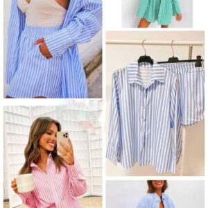 Stripe co ord shirt and short 6-12