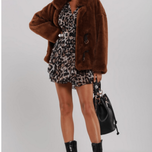 Leopard-print envelope dress SX-M