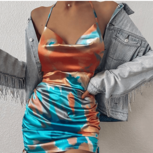 Satin ruched dress XS-M