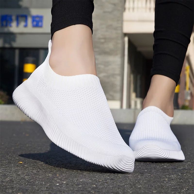 Comfortable white mesh sports sneakers 4-8 - Image 4
