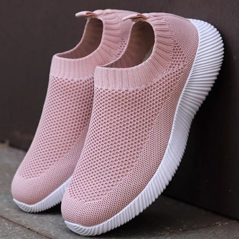 Comfortable pink mesh sports sneakers 3-8 size - Image 4