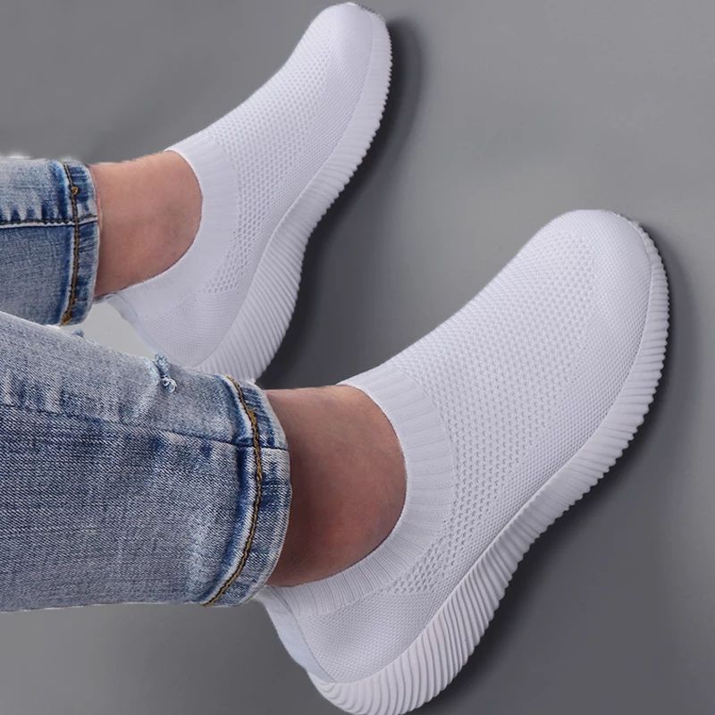 Comfortable white mesh sports sneakers 4-8 - Image 3
