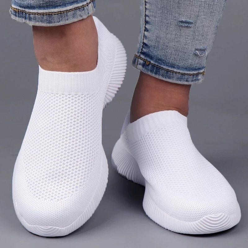 Comfortable white mesh sports sneakers 4-8 - Image 7