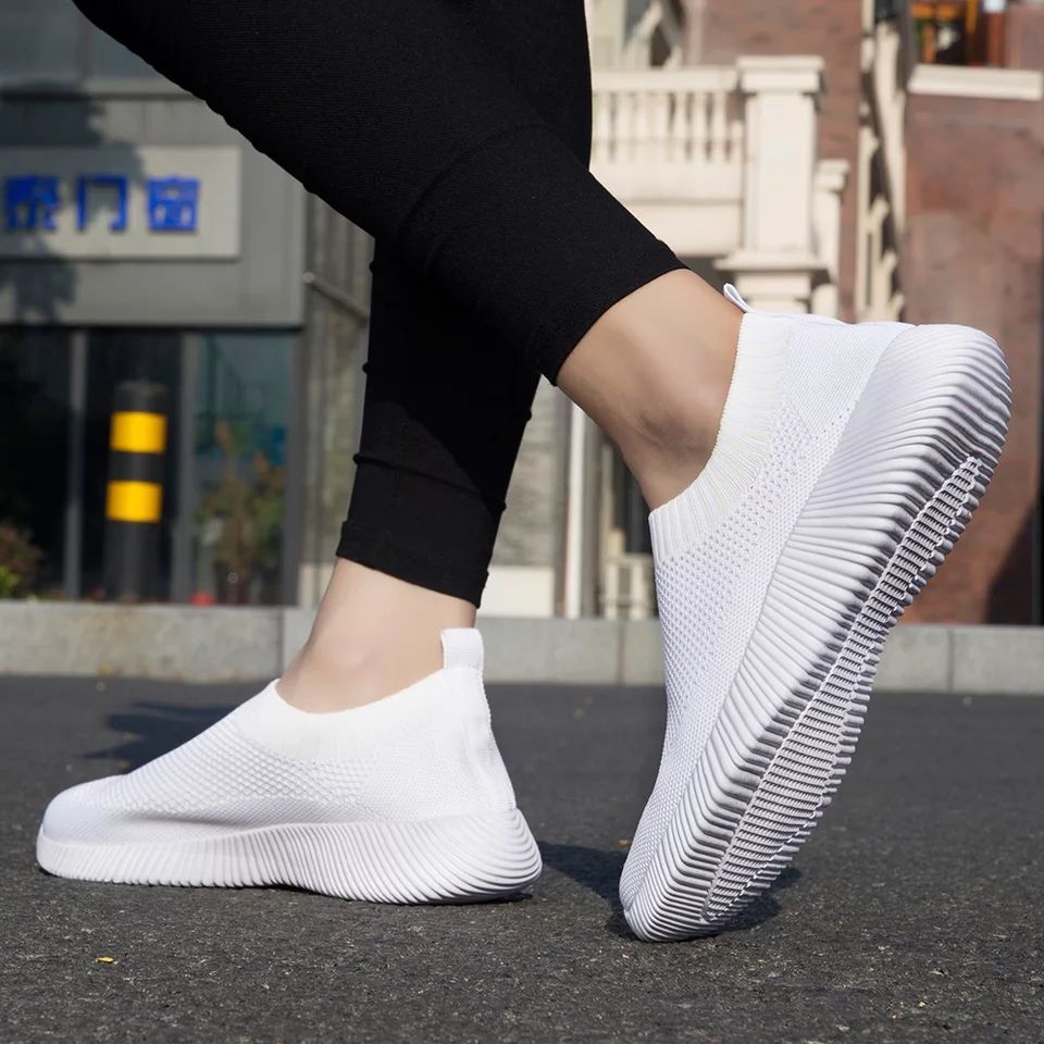 Comfortable white mesh sports sneakers 4-8 - Image 2