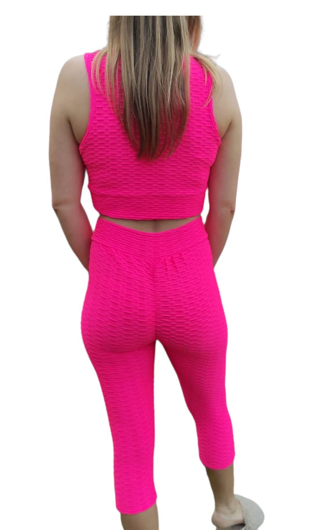 Pink Neon set Tik tok leggins and top S, M, L - Image 3