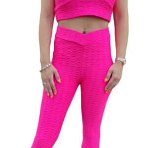Pink Neon set Tik tok leggins and top S, M, L