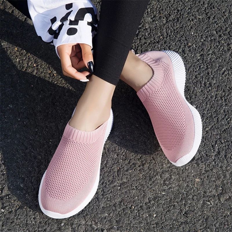 Comfortable pink mesh sports sneakers 3-8 size - Image 5