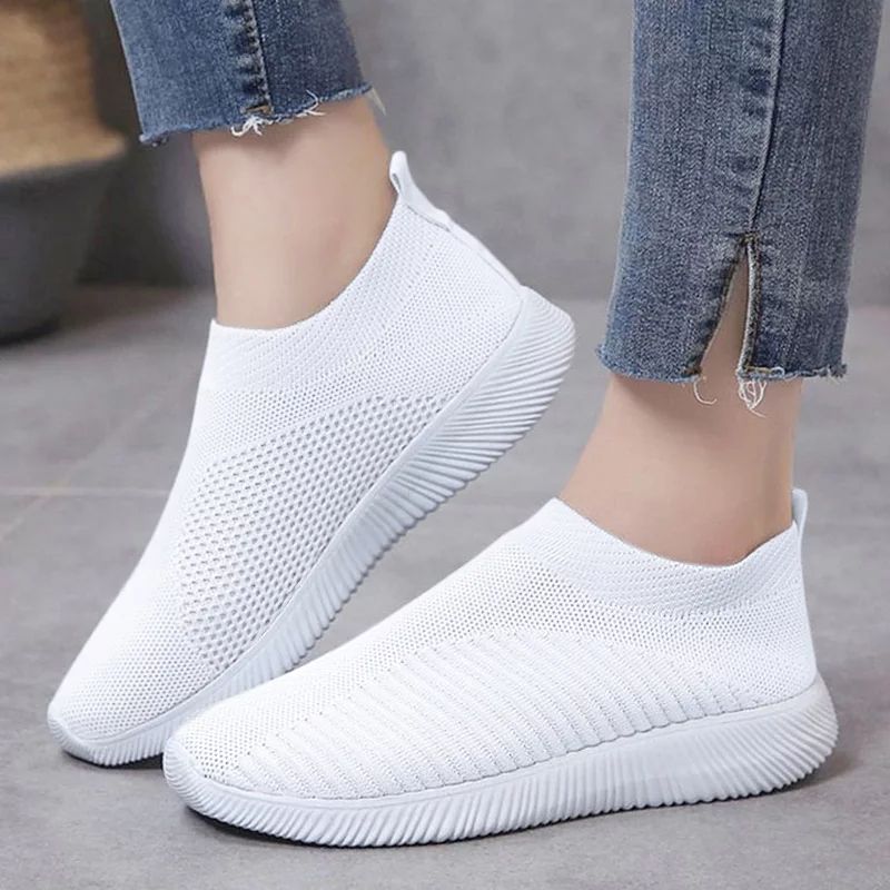 Comfortable white mesh sports sneakers 4-8 - Image 5