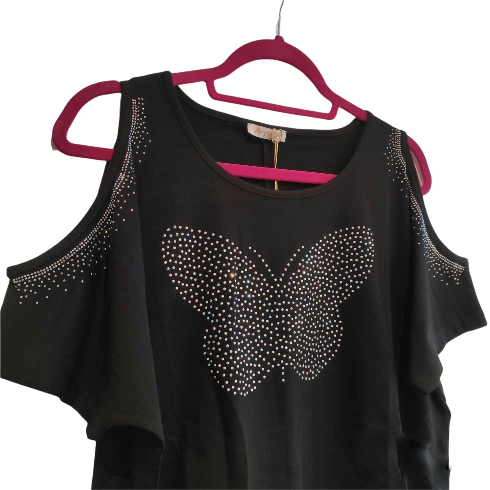 Tops butterfly Women Coldshoulder XS-Xxl - Image 2