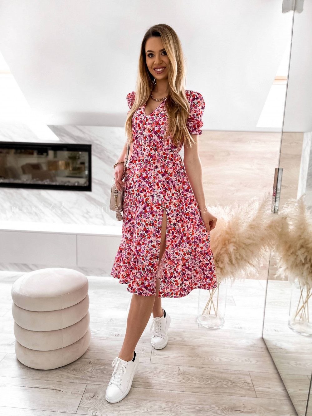 Multicolored floral dress XS-L