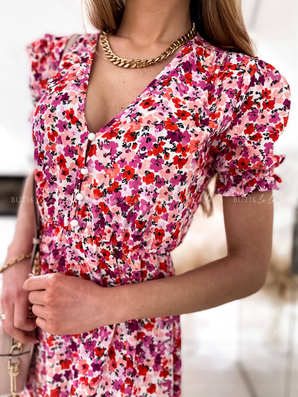 Multicolored floral dress XS-L - Image 4