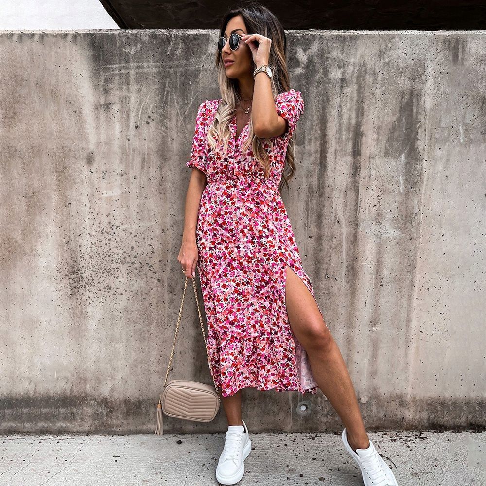 Multicolored floral dress XS-L - Image 2