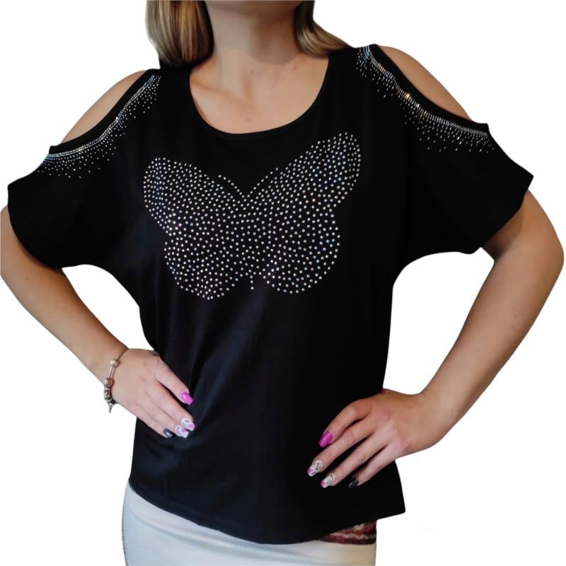 Tops butterfly Women Coldshoulder XS-Xxl - Image 3