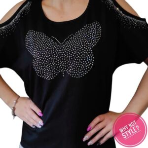 Tops butterfly Women Coldshoulder XS-Xxl