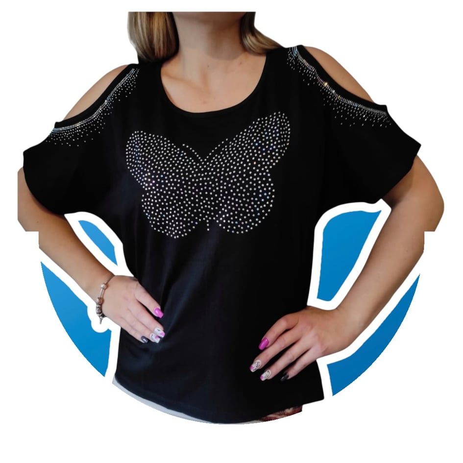 Tops butterfly Women Coldshoulder XS-Xxl - Image 6