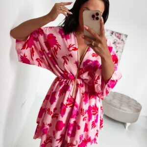 Light pink batwing sleeve dress XS-Xl