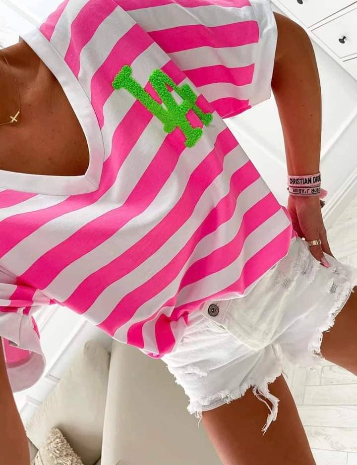 Striped Pink T-shirt XS-L